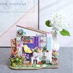 Shtëpi kukullash në miniaturë Rolife Lily's Porch DIY me mace 1:20