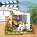 Shtëpi kukullash në miniaturë Rolife Lily's Porch DIY me mace 1:20