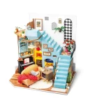 Joy’s Peninsula Living Room - shtëpi kukullash, puzzle në miniaturë DIY 1:18