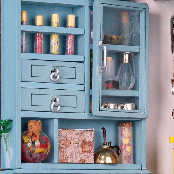 Joy’s Peninsula Living Room - shtëpi kukullash, puzzle në miniaturë DIY 1:18