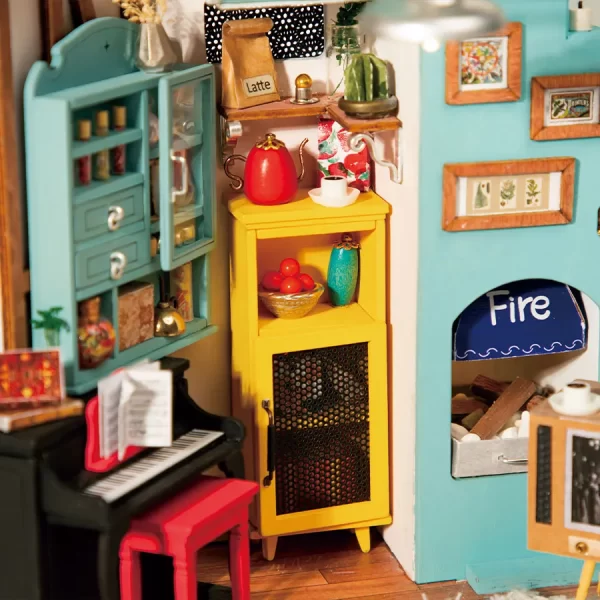Joy’s Peninsula Living Room - shtëpi kukullash, puzzle në miniaturë DIY 1:18