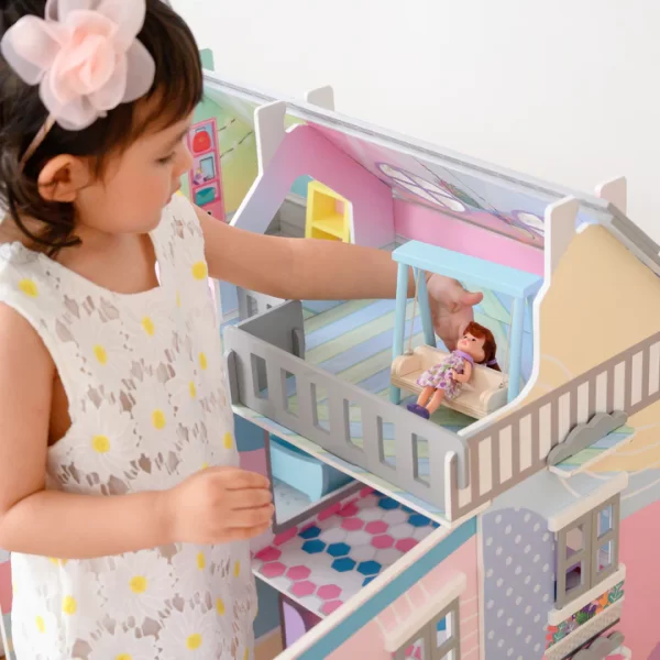 Shtëpi kukullash prej druri Olivia's Little World Sunroom me 3 kate dhe 11 aksesorë