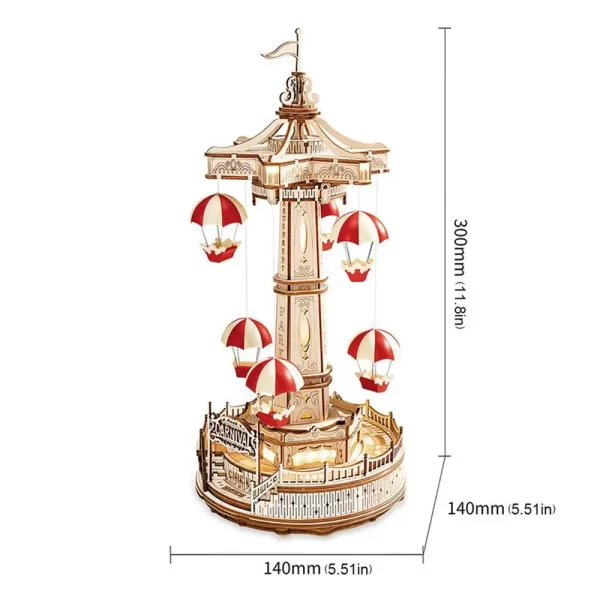 Kulla e parashutëve ROBOTIME - Puzzle druri 3D